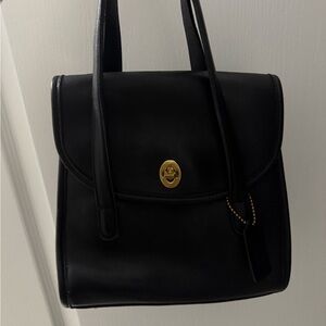 Rare Coach Belmont Black Leather Satchel 9088